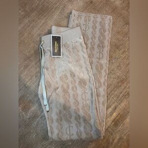 NWT Juicy Couture Beige  embossed Patterned Joggers y2k 
Casual